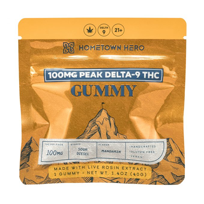 Hometown Hero Peak Delta 9 D9 gummy 100mg