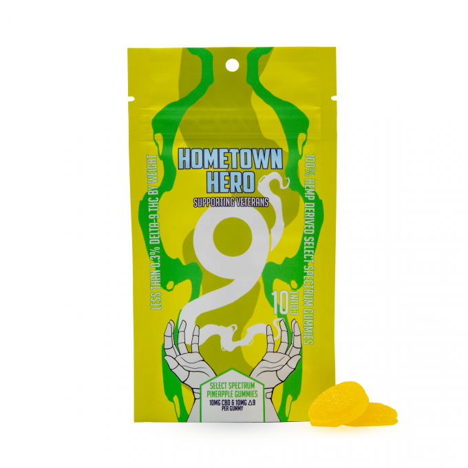 Hometown Hero Select Spectrum Delta 9 D9 THC gummy pineapple