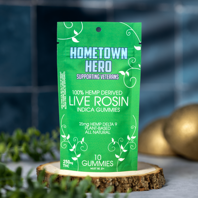 Hometown Hero Delta 9 D9 Live Rosin Gummy Indica