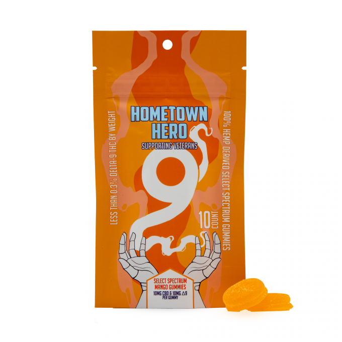 Hometown Hero Select Spectrum Delta 9 D9 THC gummy mango